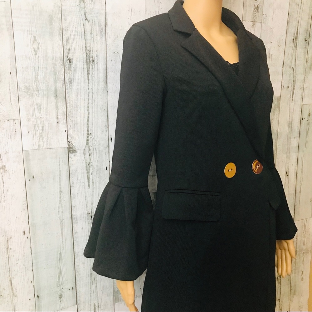 Endless Rose Ruffle Sleeve Two Button Blazer - Picture 2 of 7
